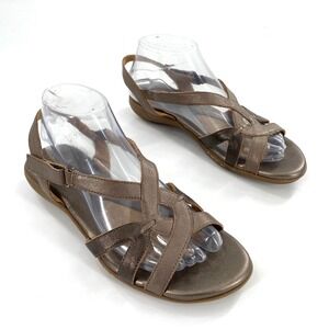 Naturalizer Women's‎ Bronze Metallic Leather Strappy Comfort Sandals Size 8.5M